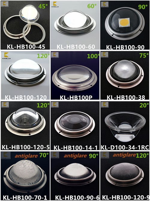 led glass lens angle 45° 60° 90° 120° 150°  diameter 100mm for led grow light /led high bay light