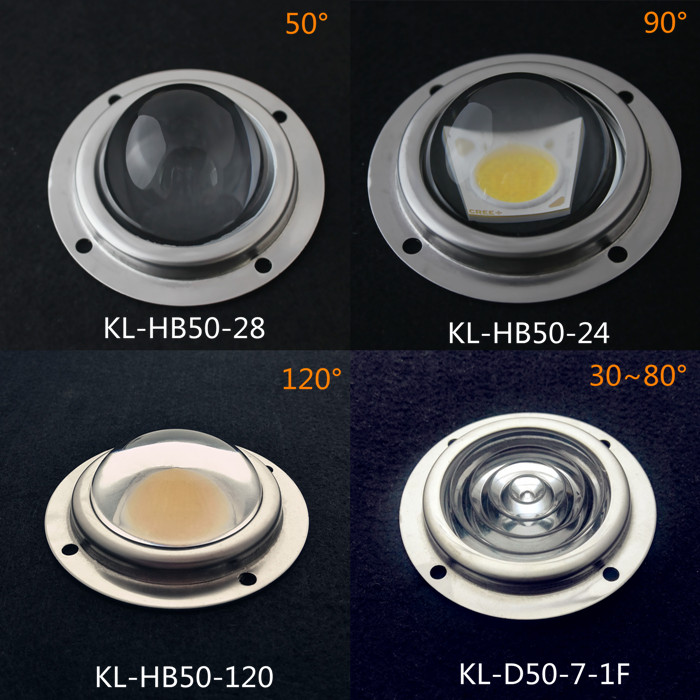 Glass led lenses 50mm diameter for led high bay light
