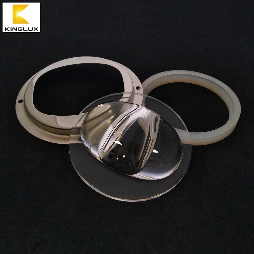 LED Secondary Optics Production Manufacturer Kinglux Glass Street Lamp Led Lens 92mm